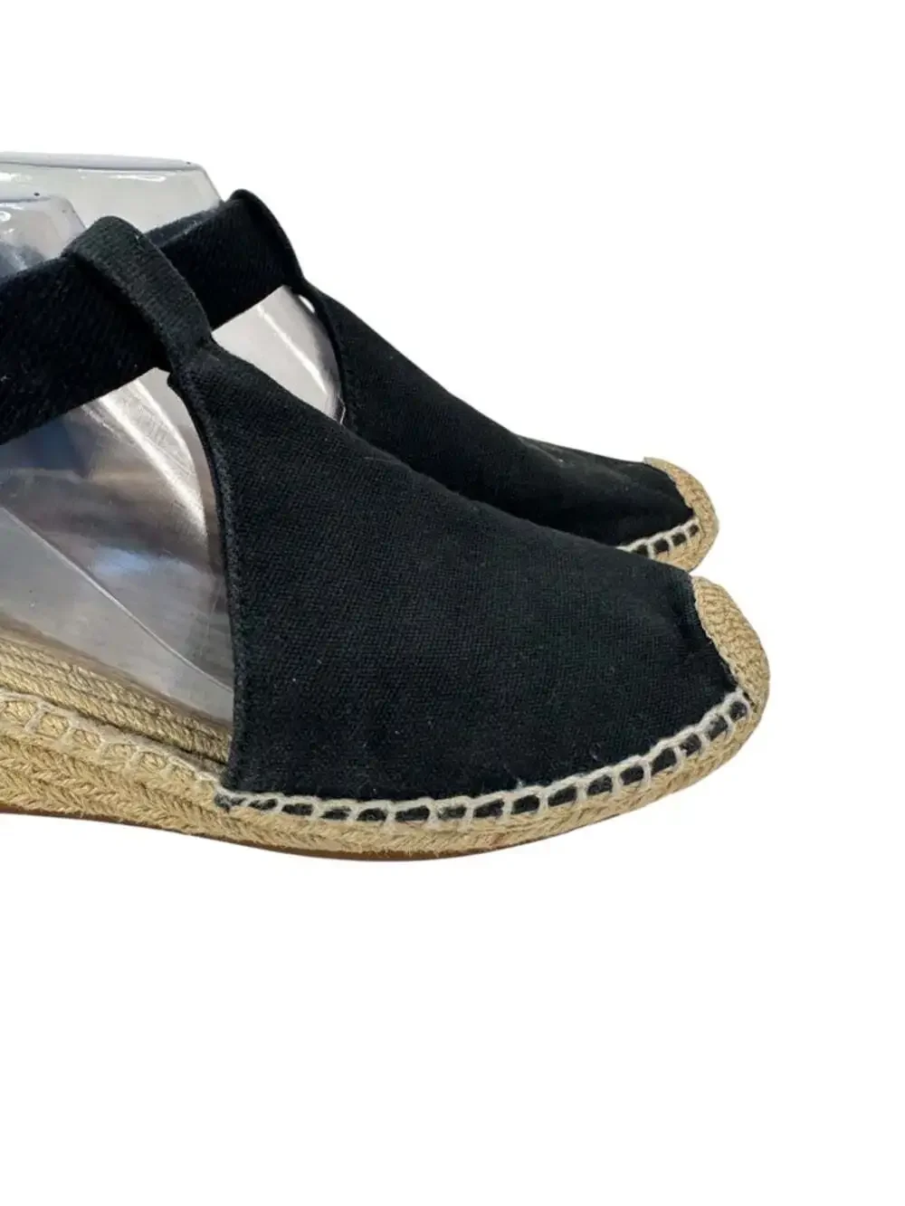 Tory Burch Catalina 3 Black Espadrille Wedge Sandals Resort Chic Womens 10